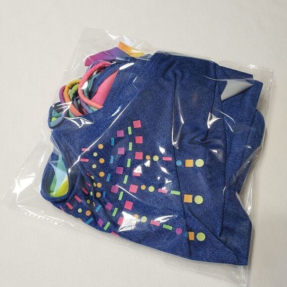 Nation Blue & Rainbow Crossed Braided Strap 2-pc Bikini Set Sz XL (14-16) - Picture 14 of 14